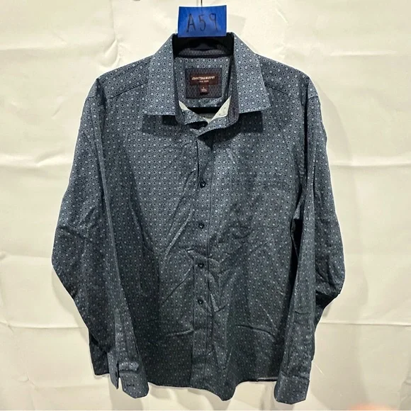 Johnston & Murphy Blue Patterned Casual Shirt - Picture 1 of 4
